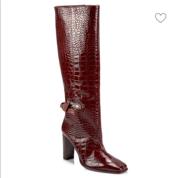 Square Clarita Croc-Embossed Leather Boots Women’s Sizes EU: 36 US: 6 MSRP: $795 - Picture 2 of 12